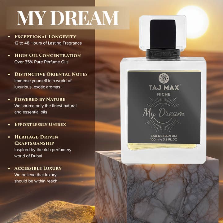 Daspar - Wholesale Perfume/Eau de Toilette - TAJ MAX MY DREAM 3.4 OZ Dubai Long-Lasting Perfume