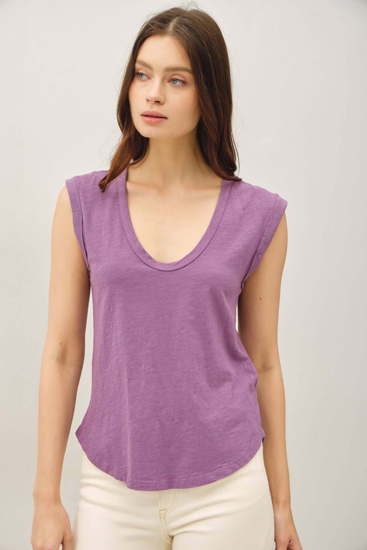 Be Cool - Wholesale T-Shirt - Women's - NEW COLOR-BASIC CAP SLEEVE GARMENT DYED TOP25