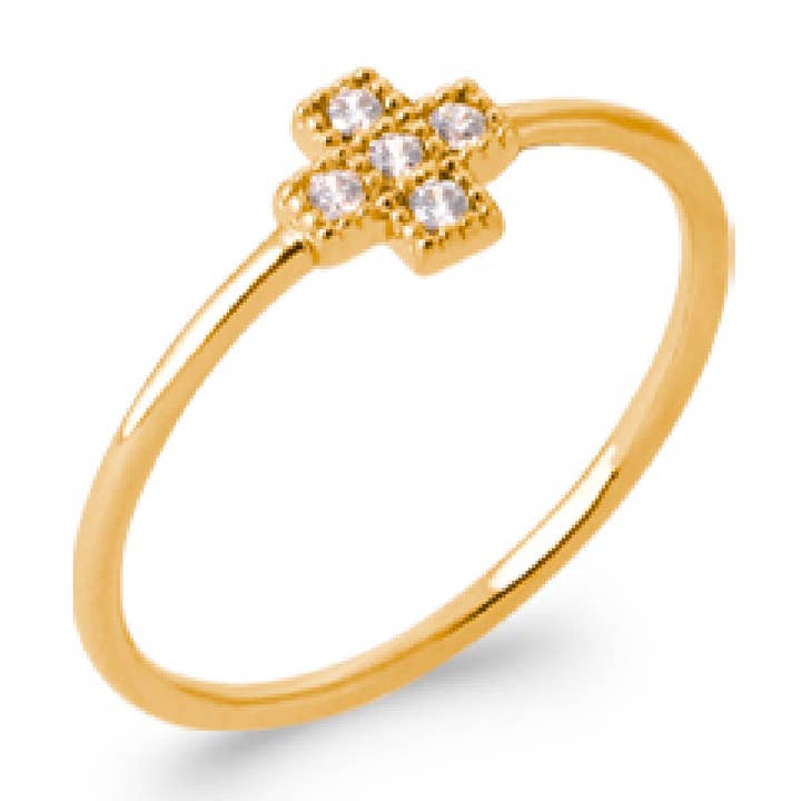 Anillo Maria chapado en oro 18K Circonita para venta al por mayor de Jewelry Private Label