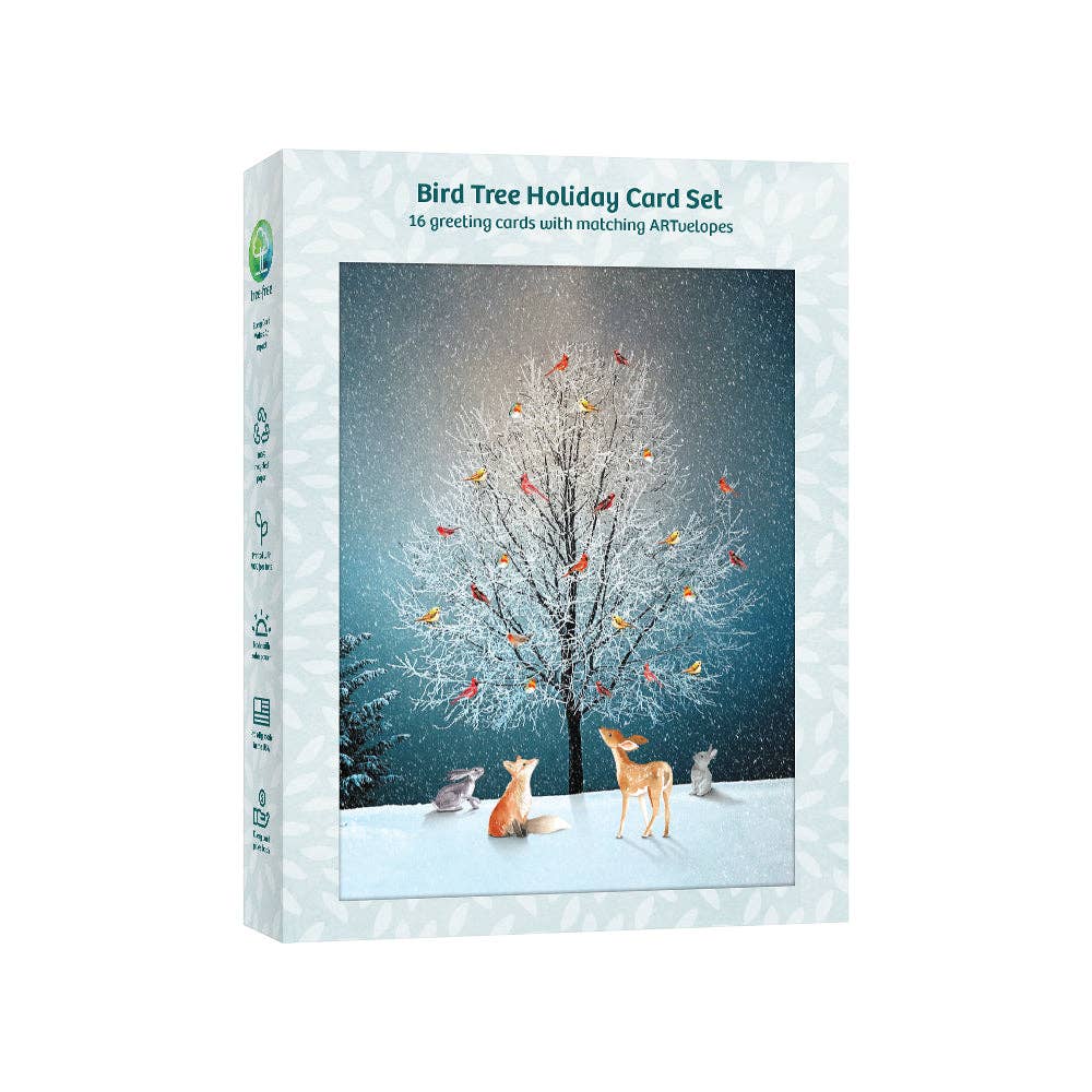 Tree-Free Greetings - Wholesale Christmas Card - Bird Tree Holiday SKU KT603972