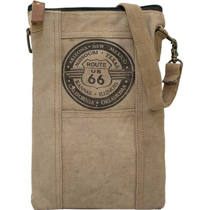Vintage Addiction - Wholesale Crossbody Bag - Women's - Route 66 Recycled Tent Crossbody