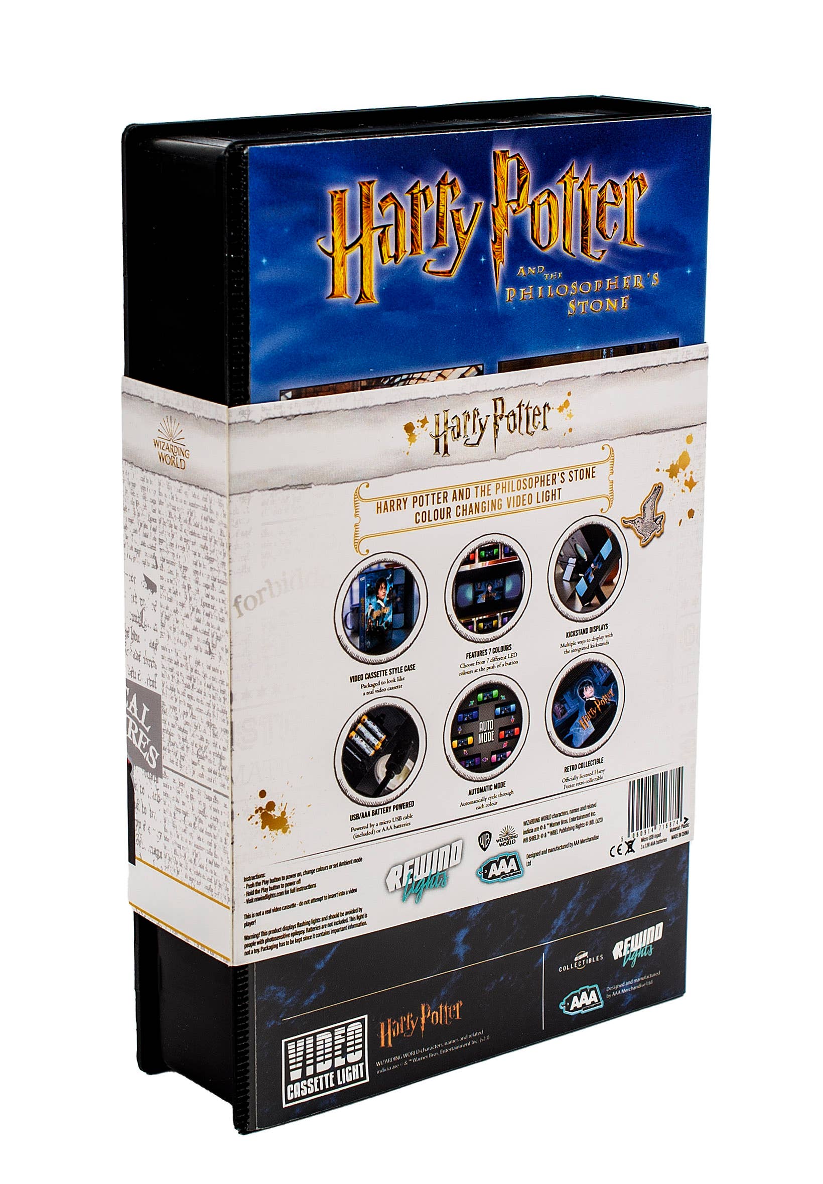 AAA Merchandise Limited - Vente Lampes de lecture - Harry Potter : Lampe vidéo Rewind Lights style VHS rétro2