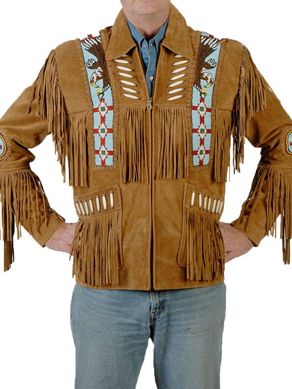 Liberty Wear – wholesale Jacket – Men's – 485 - Mens Bead, Braid, & Fringe Suede Jacket