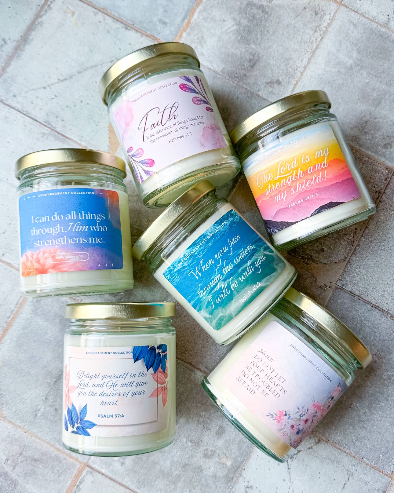 Spirit Glow Home & Body Essentials – wholesale Jar/filled candle – Psalms 28:7-8 - Bible Verse Candles - 7oz. Soy Wax 4