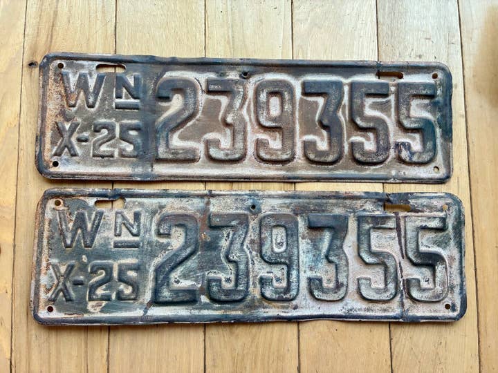 1925 Pair of Washington State License Plates Ready for Restoration for wholesale by RusticPlates