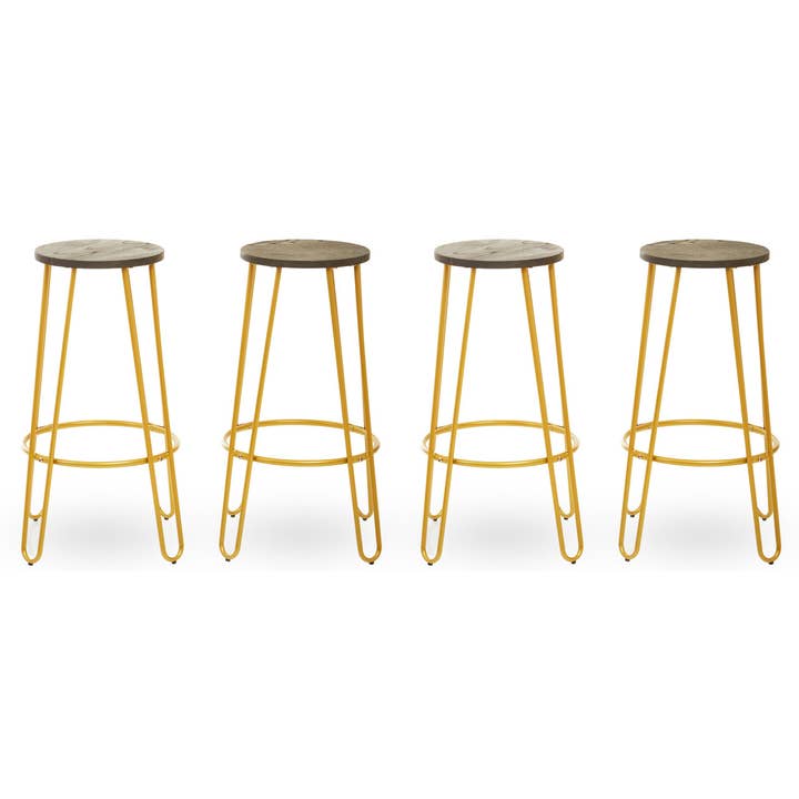 District Gold Finish Metal Frame Bar Stool for wholesale by Interiors by Premier