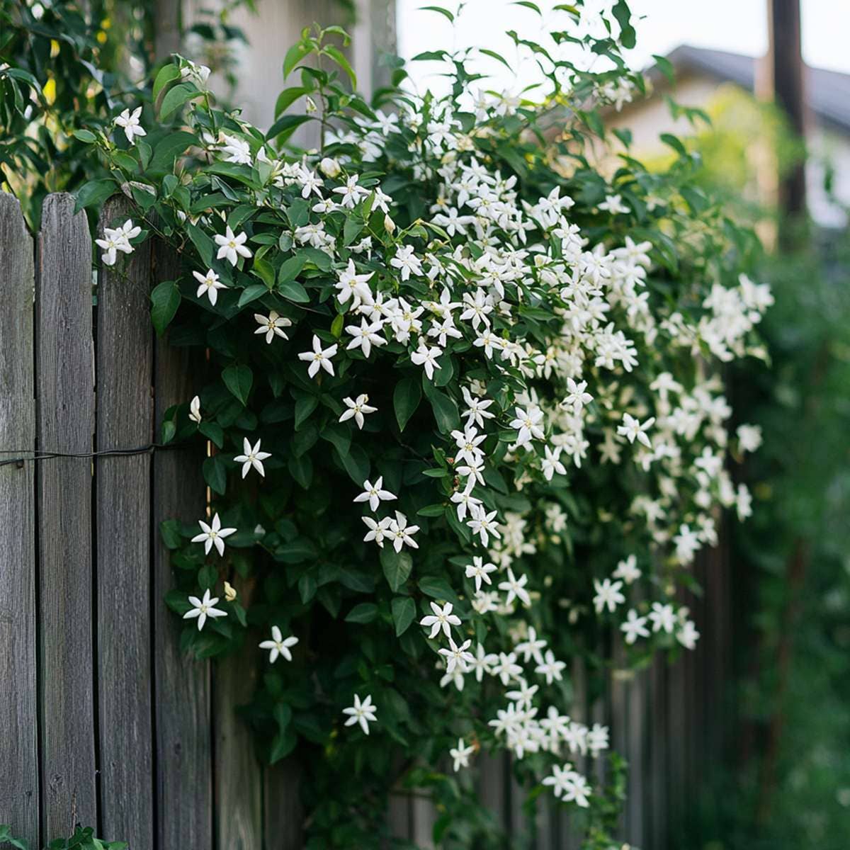 Oasis of Life – wholesale Levande växt – Stjärnjasmine Trachelospermum jasminoides – 8 växter – Höjd 110-120cm – Ø17cm – Ständigt grön klätterväxt med doftande vita blommor – Vinterhärdig toskansk jasmin för trädgård & terrass7