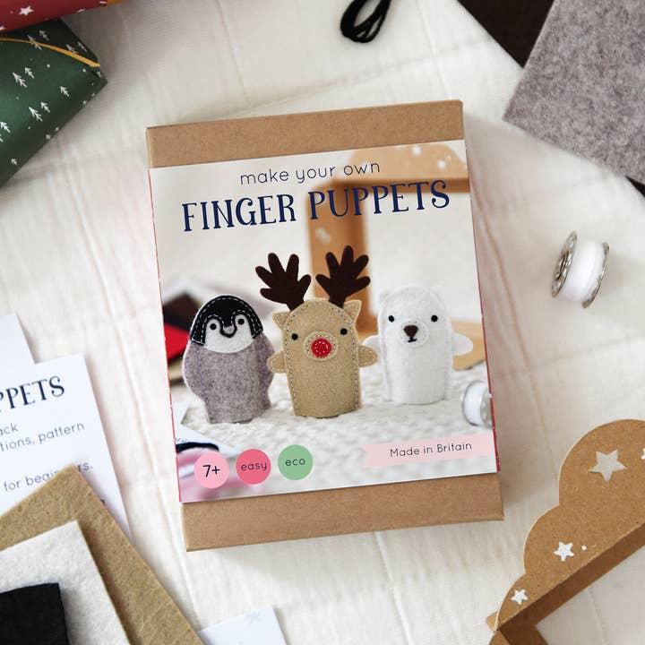 Clara and Macy - Wholesale DIY Craft Kit - Kids - Make Your Own Winter Finger Puppets Craft Kit2