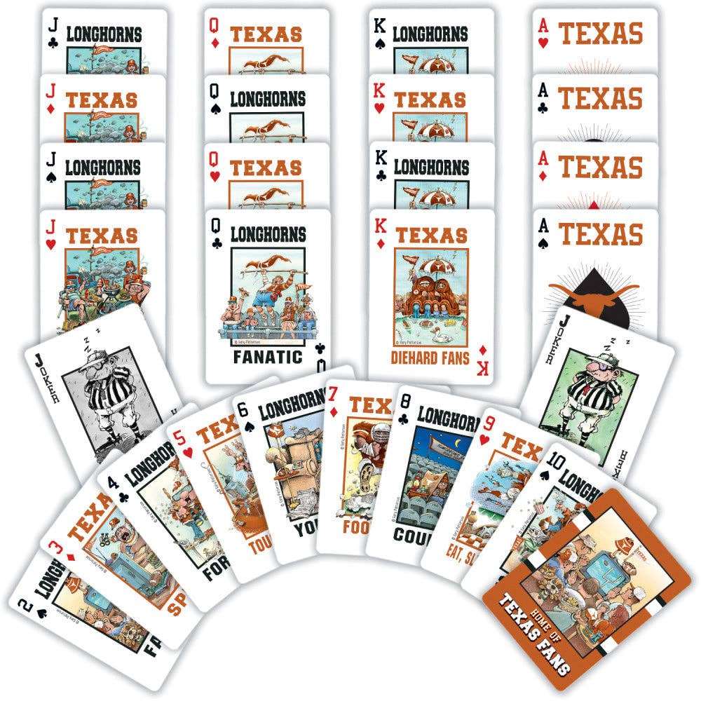 Masterpieces Puzzles - Wholesale Playing Cards - Texas Longhorns Fan Deck Playing Cards - 54 Card Deck1