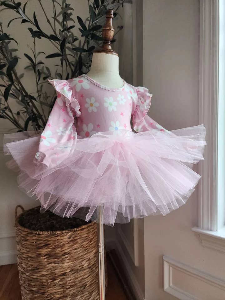 Light Pink with flowers tutu for wholesale by Fancy Shmancy Baby