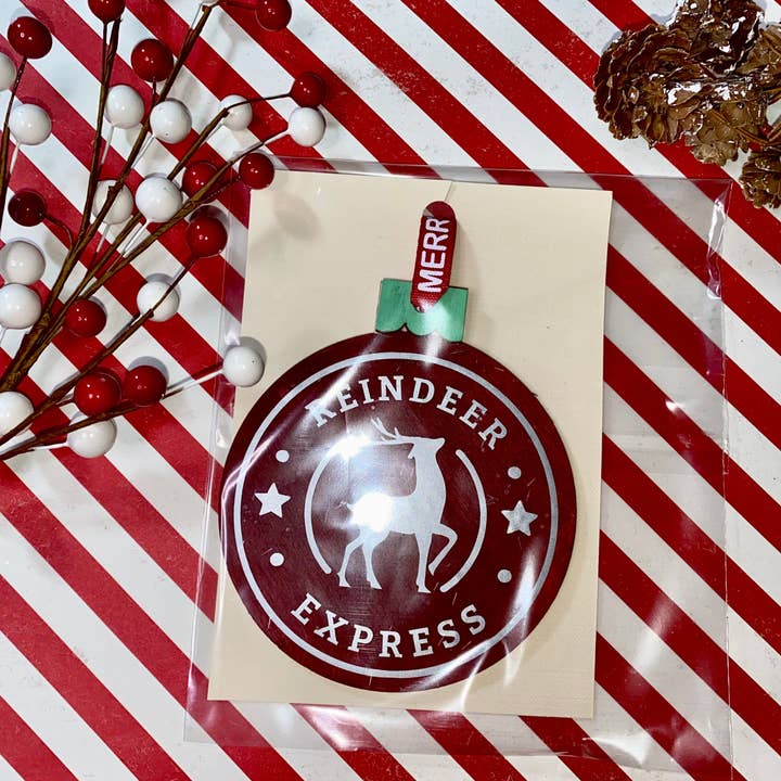 Reindeer Express Christmas Ornament for wholesale by Merlscreations LLC