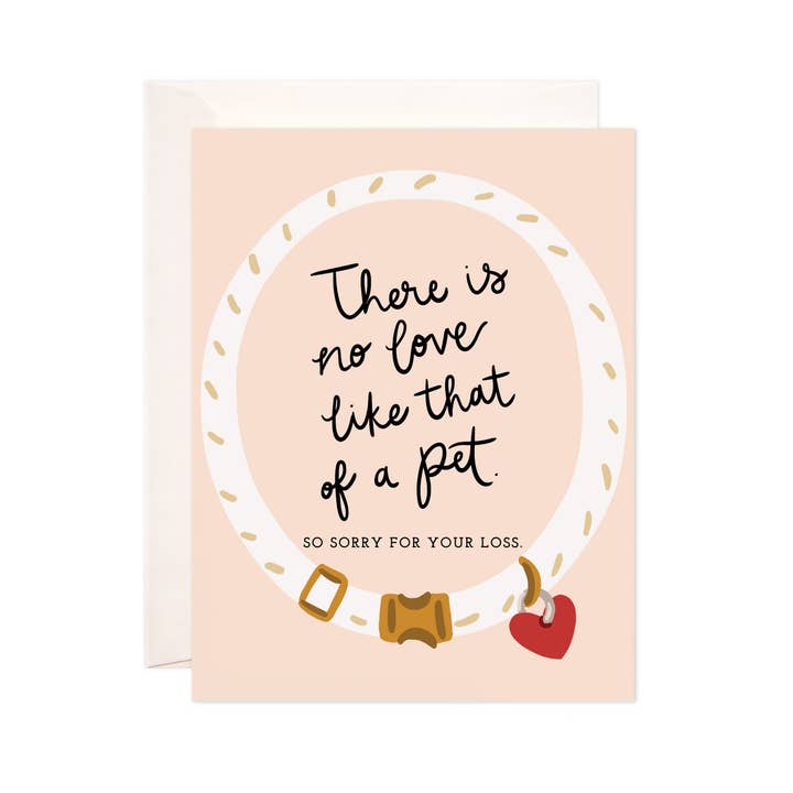 Love of a Pet Greeting Card - Pet Sympathy Card for wholesale by Bloomwolf Studio