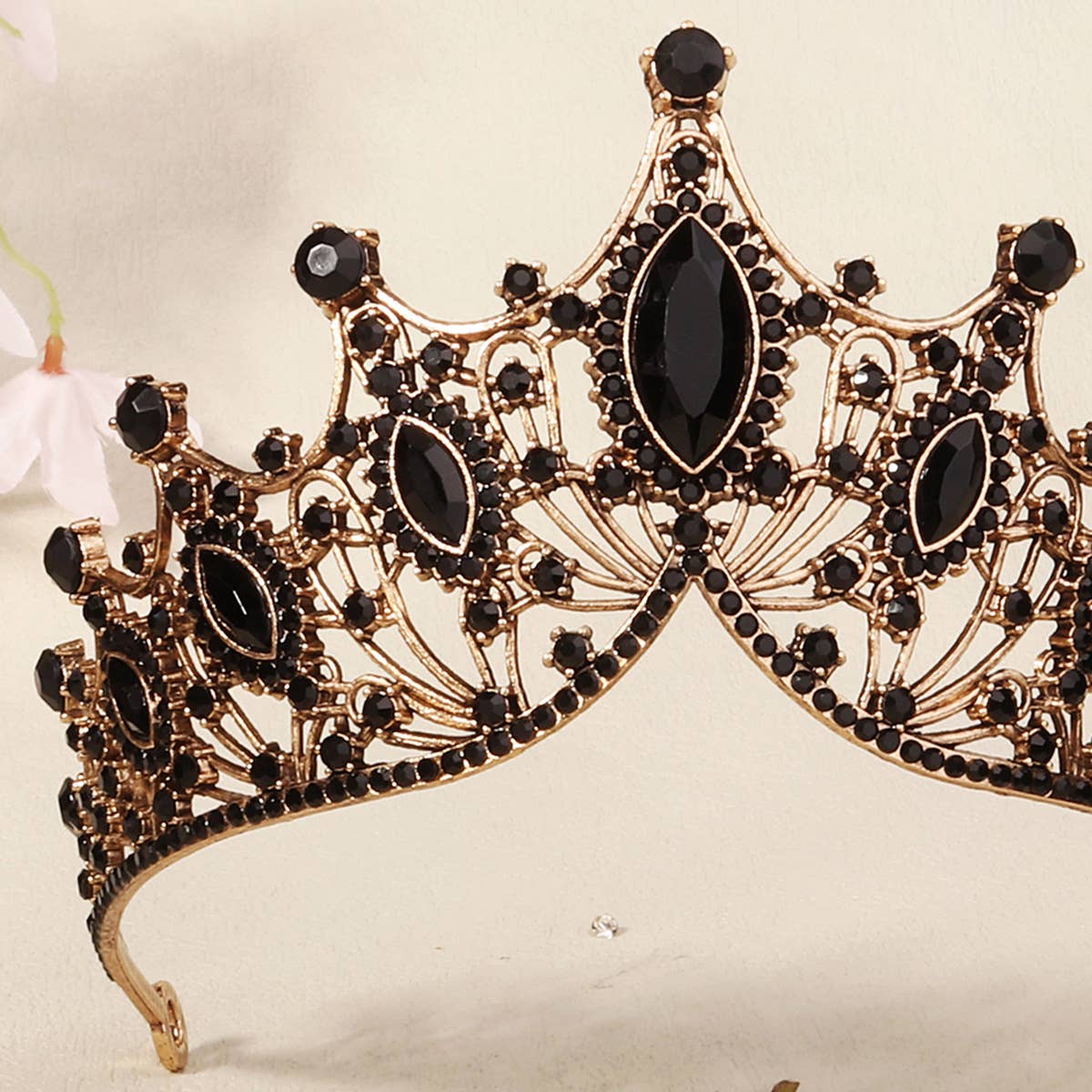 Tourtiwi - Wholesale Tiara - Women's - Obsidian Tiara Rhinestone Alloy Headdress Black Crown32