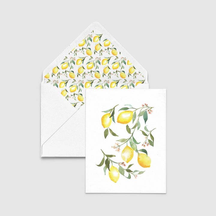 Lemon Watercolor Greeting Cards for wholesale by Paper Thistle