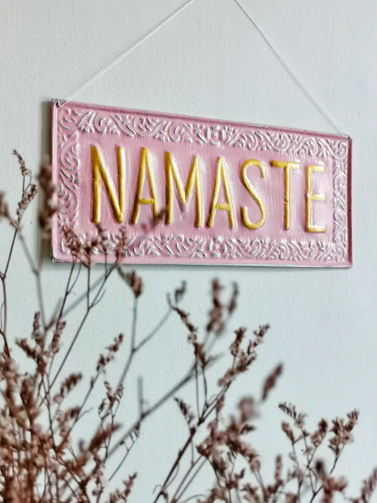 Nayda Diaries - Wholesale Wall Accent - NAMASTE metal decorative plate2