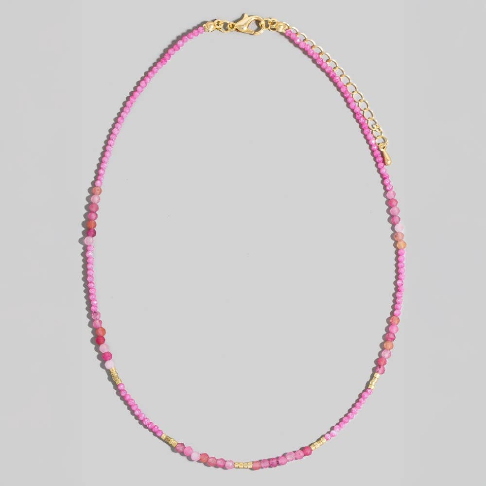 The Looks by Fame Accessories - Venta al por mayor Collares con colgantes/abalorios - Collar de cuentas con piedras semipreciosas facetadas mixtas1