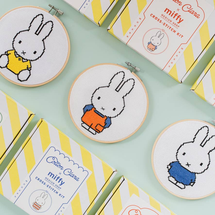 Cotton Clara Craft Kits & Supplies - Wholesale Craft Sewing Kit - Miffy Yellow Cross Stitch Kit Beginner Friendly 9