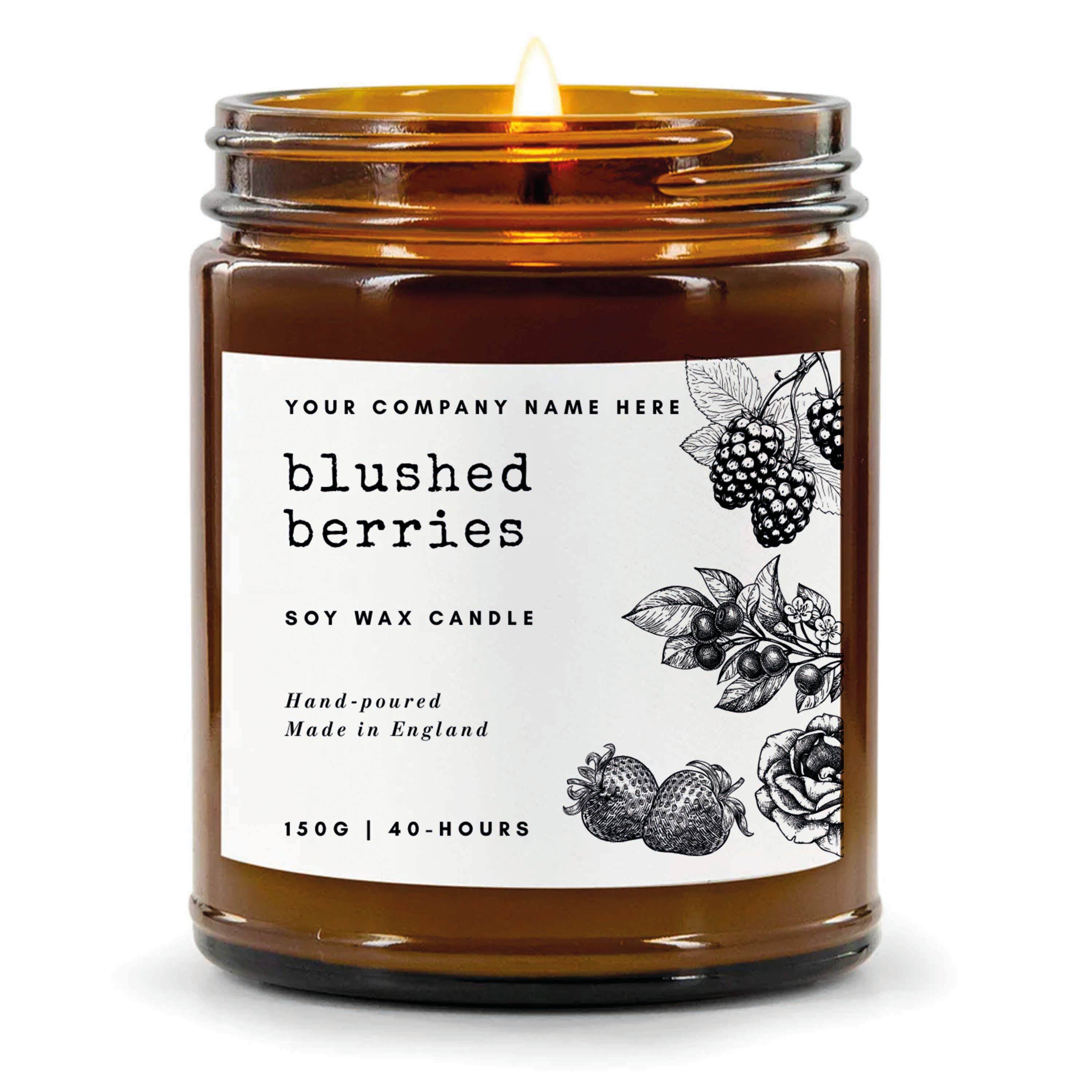 Candle Drop – wholesale Jar/filled candle – Label Style 7 | Wholesale White Label Soy Candle | Amber Jar1