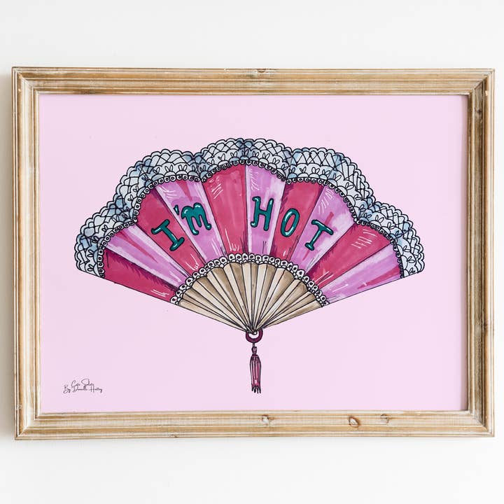 I'm Hot Fan Wall Print for wholesale by Cute Salute