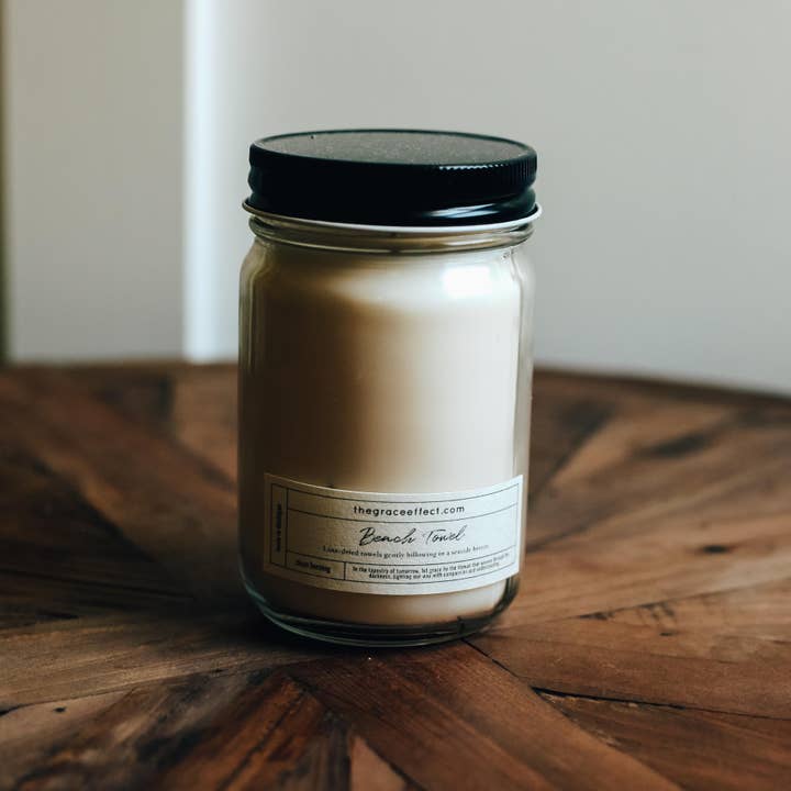 The Grace Effect - Wholesale Jar/Filled Candle - Beach Towel - Light Floral + Sandalwood3