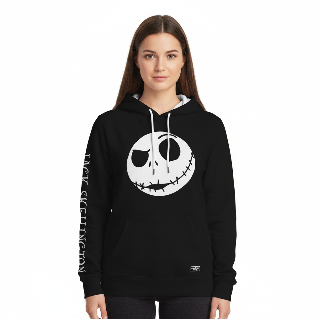 Black Official Disney Jack Skellington Hoodie for wholesale on Faire1