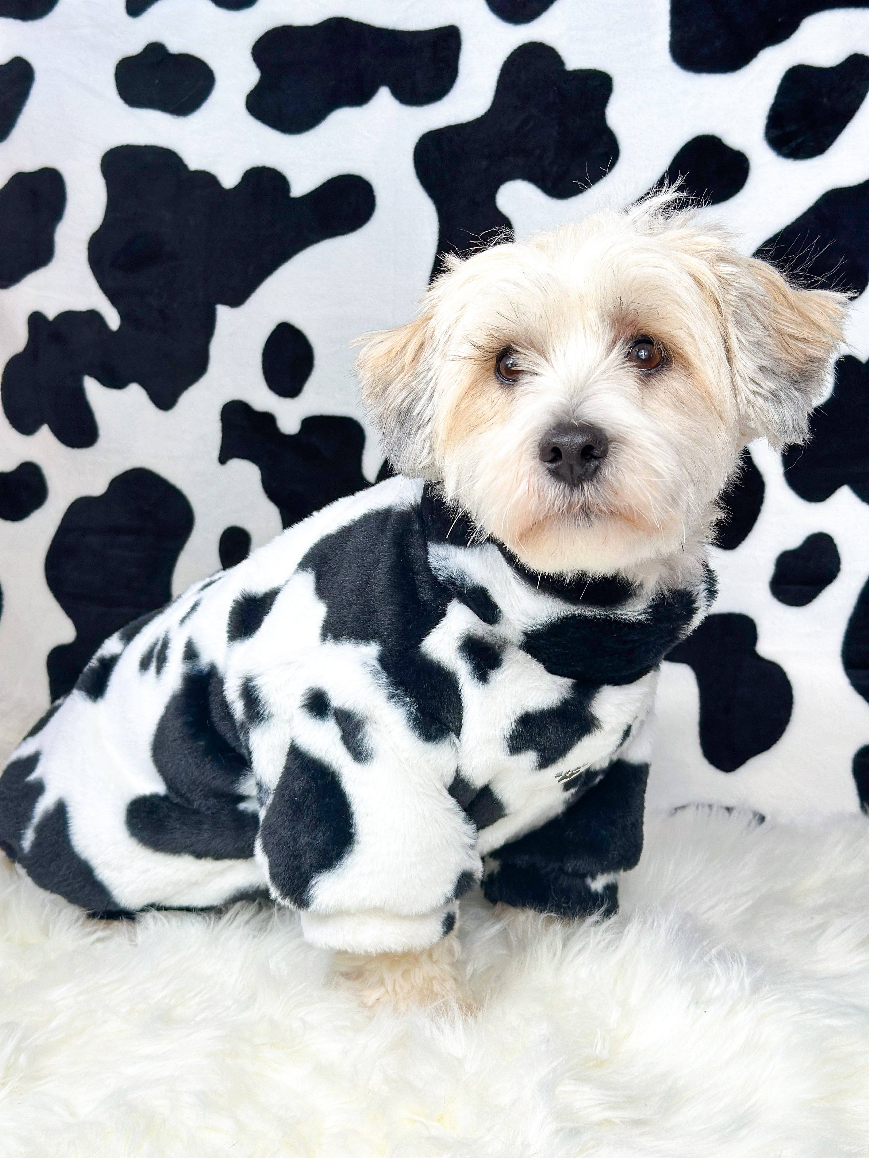 The Paw Print Boutique - Wholesale Pet Coat - Dog - The Cow Print Fluffy & Fabulous Fleece6