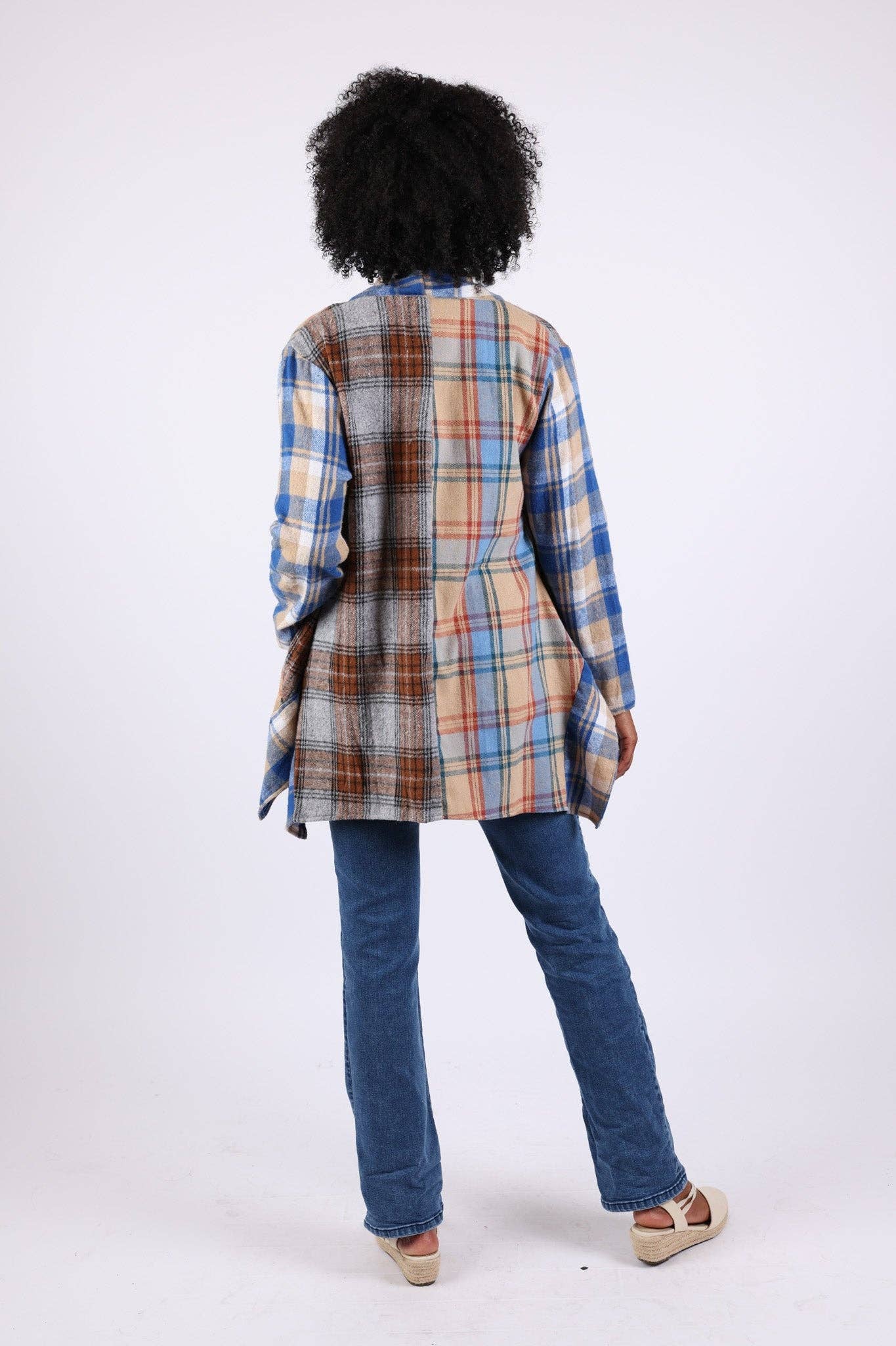 Sacred Threads - Wholesale Cardigan - Women's - Soft Tone Plaid Cardigan: Flannel in Patchwork6