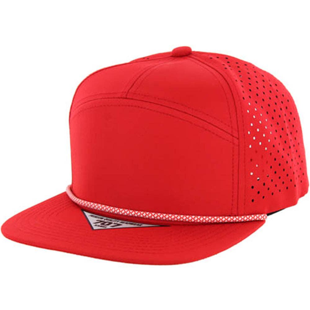 Zion Brand - Wholesale Flat Brim Cap - Unisex - BLANK 7 PANEL HYDRO WITH ROPE SNAPBACK CAP7
