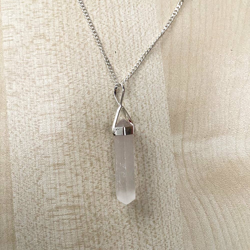 VIE - Venta al por mayor Collares con colgantes/abalorios - Colgante tipo lápiz de doble punta, cadena de plata2