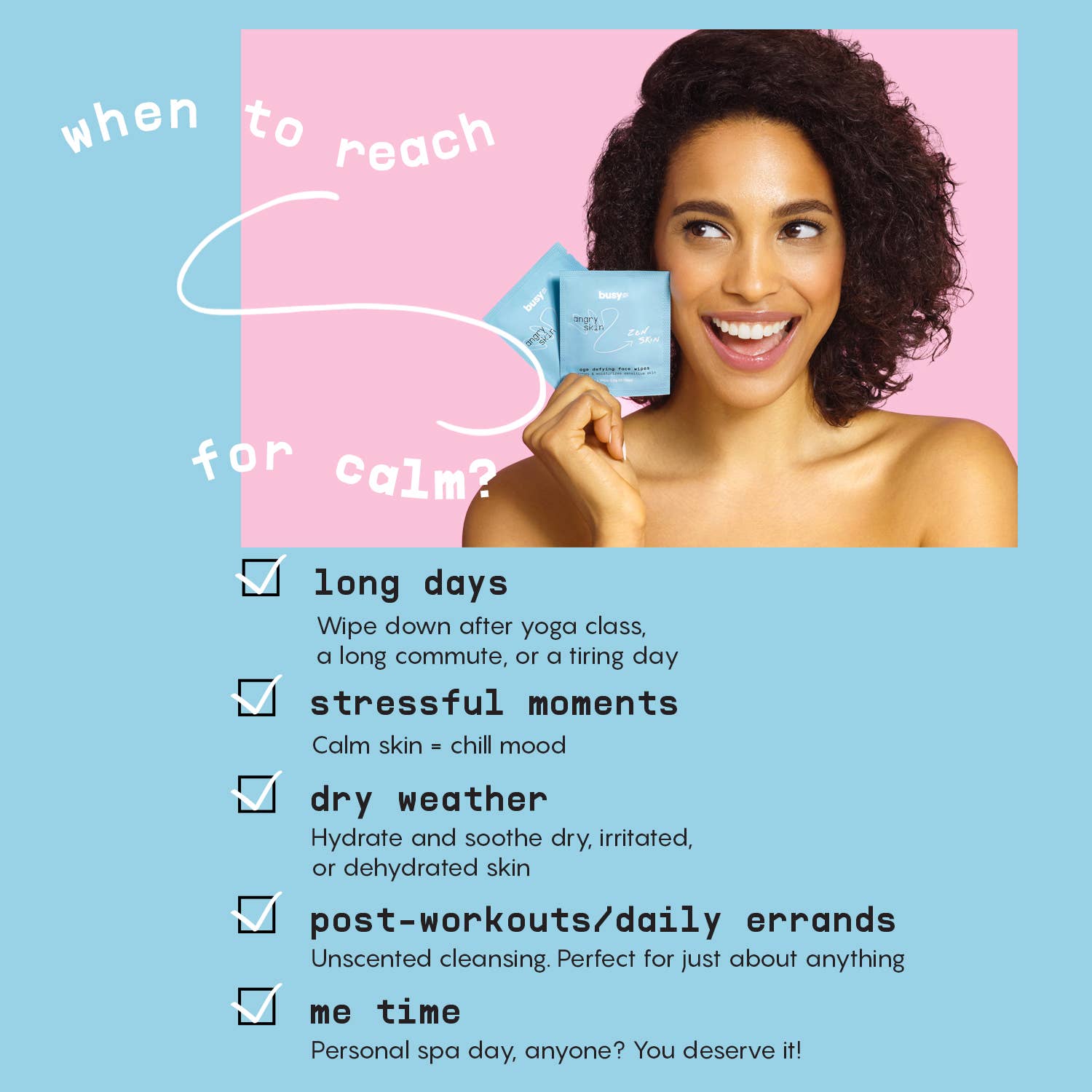 Busy Co - Wholesale Face & Body Wipes - Calm Amenity Individual Face Wipes BULK3