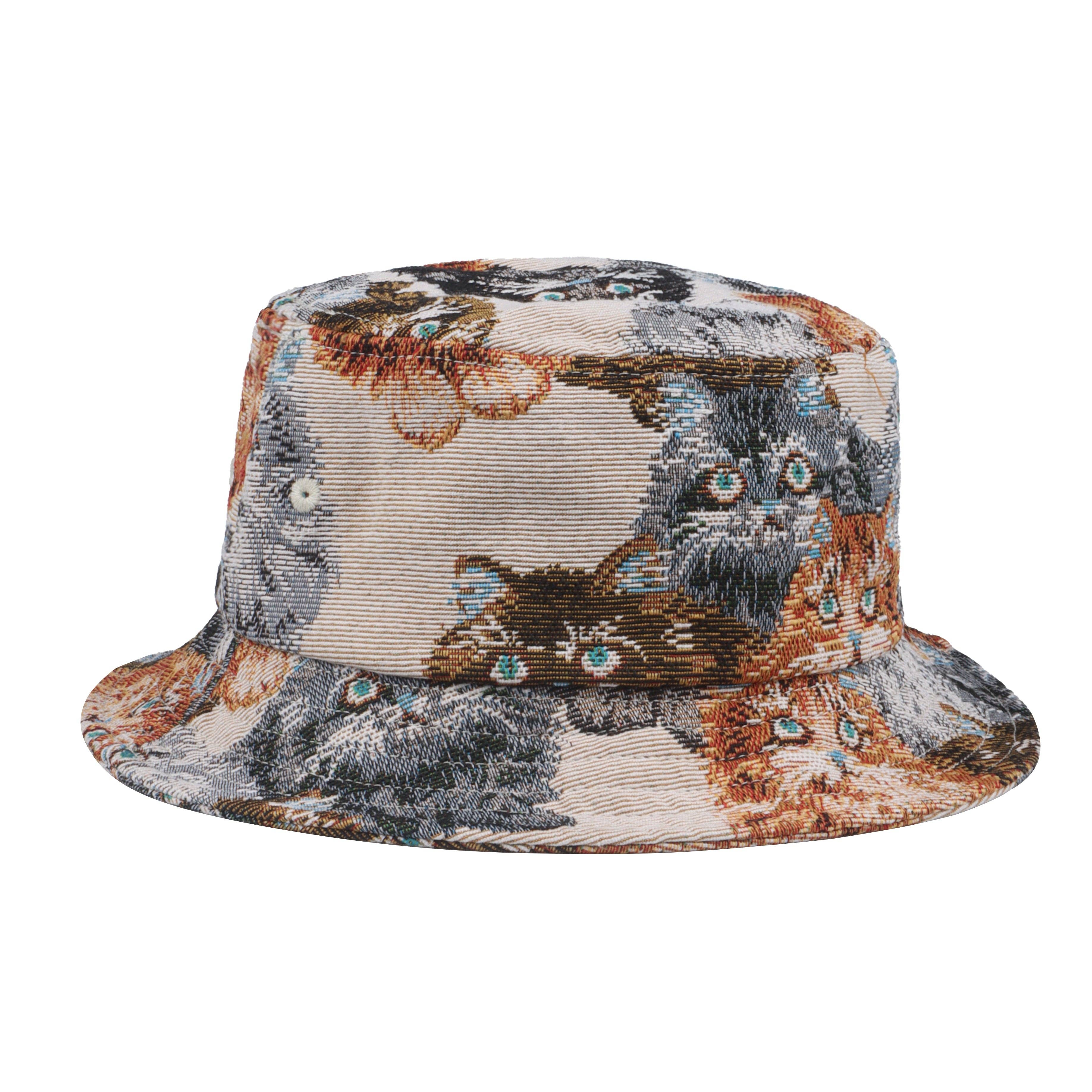 HATPHILE - Wholesale Bucket Hat - Women's - HatPhile Cat Bucket Hat – Vintage Tapestry-Style Cat Jacquard Hat2