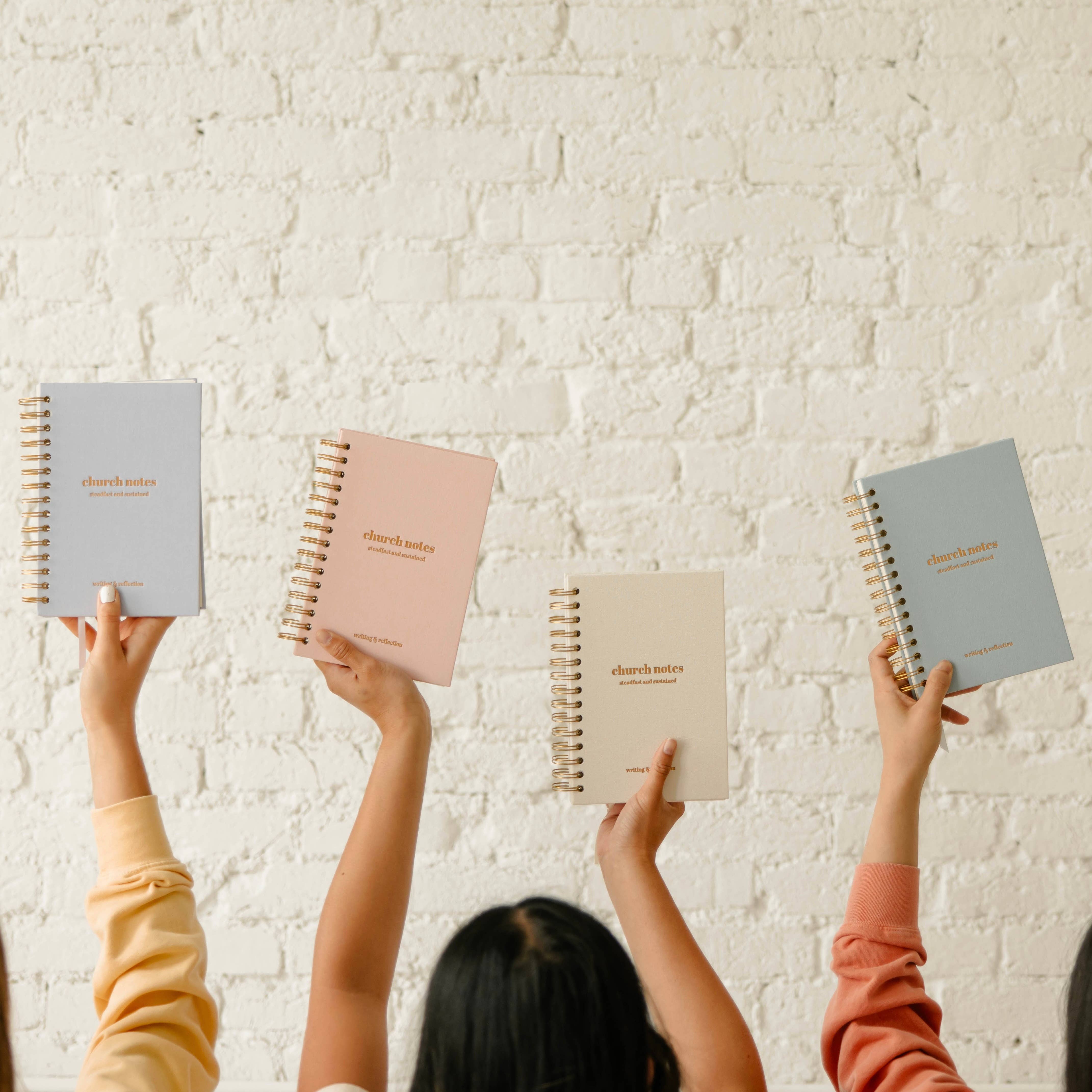 Steadfast and Sustained - Wholesale Journal/Diary - Church Notes Journal- White Spiral Linen- Christian Notebook18