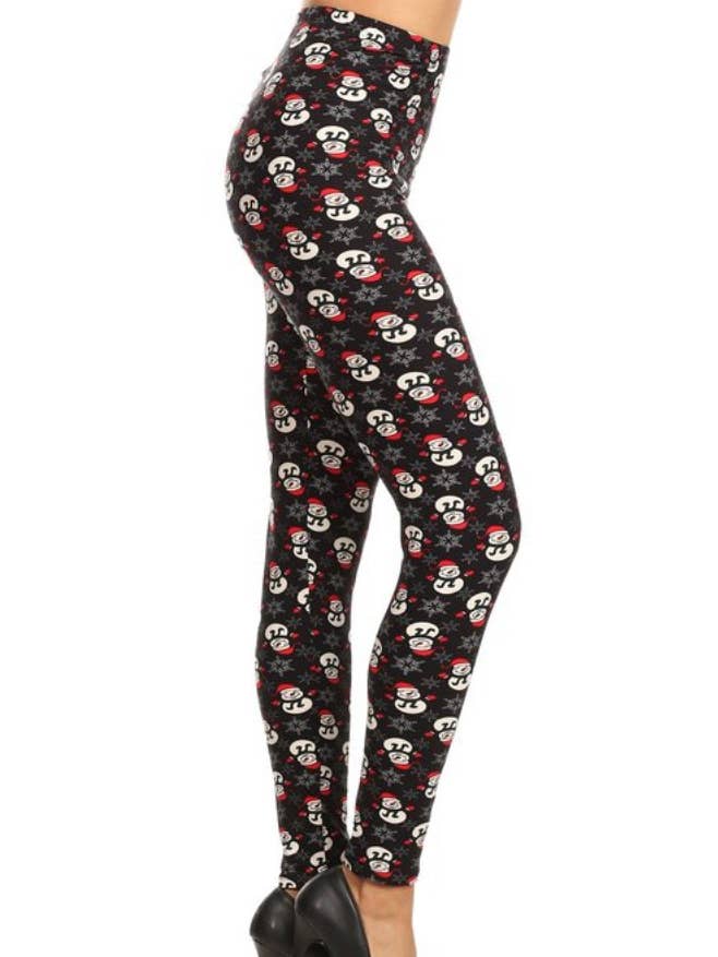 Snowmen & Snowflakes Christmas 3x5x EXTRA CURVY Leggings for wholesale by Love 4 Leggings