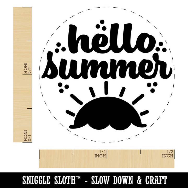 Hello Summer Self-Inking Rubber Stamp for Stamping Crafting Planners for wholesale by Sniggle Sloth
