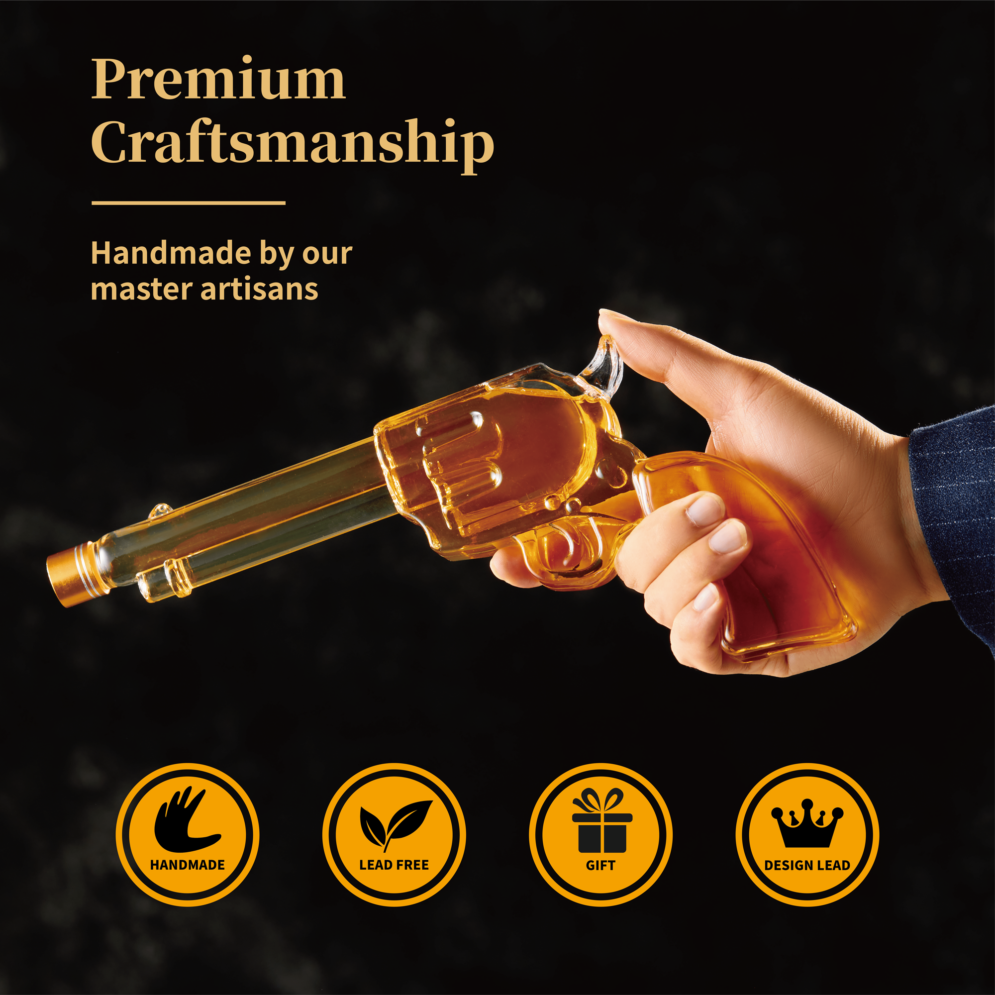 CRAFTGEN - Wholesale Decanter - Gun Whiskey Decanter Set - Gifts for Men Dad Husband1