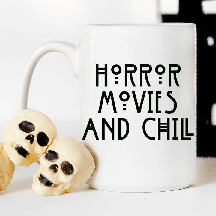 Caneca de 15 oz para filmes de terror de Halloween e relaxamento por atacado de Love You a Latte Shop