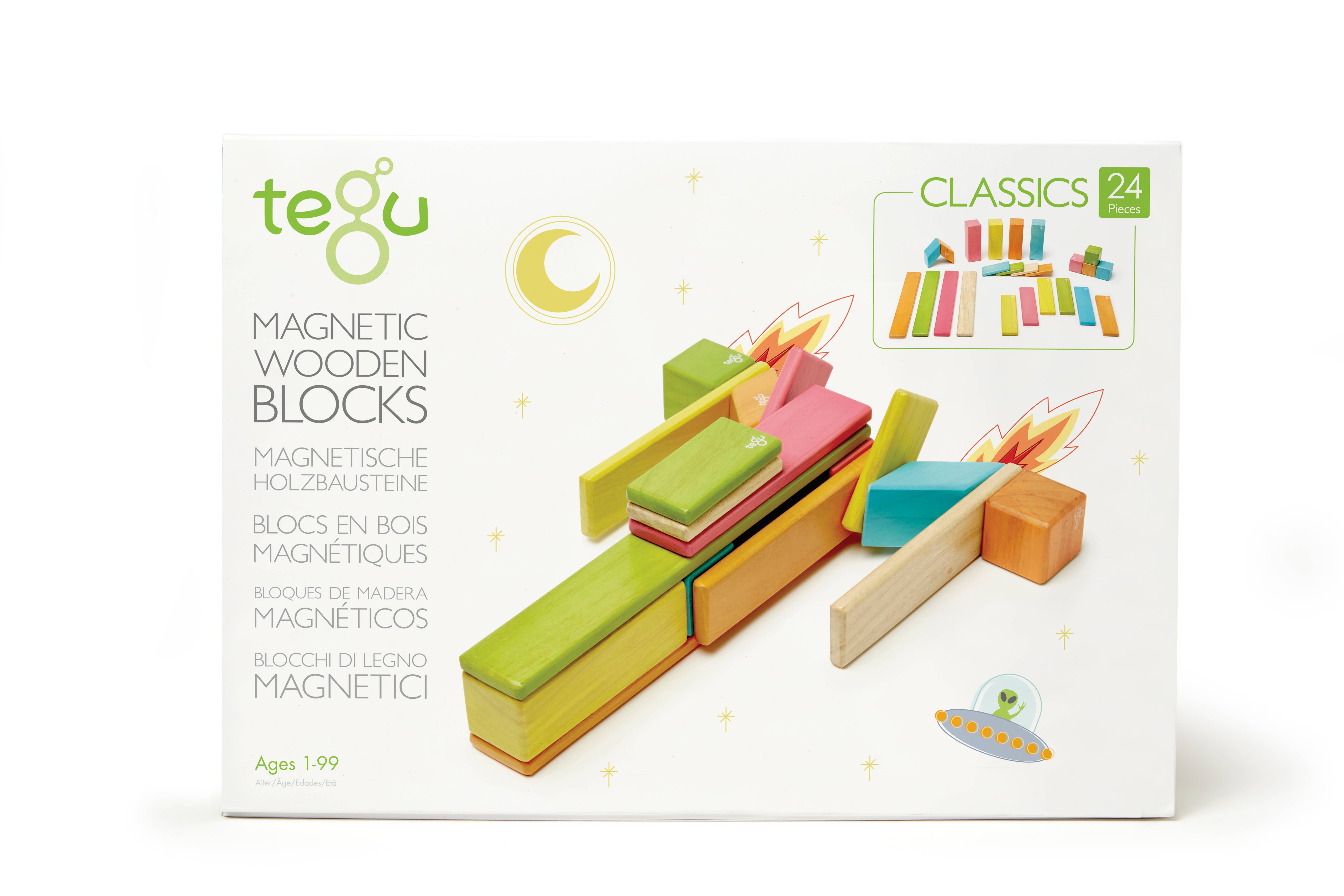 Tegu - Wholesale Building Set - Kids - 24 Piece Magnetic Wooden Block Set14