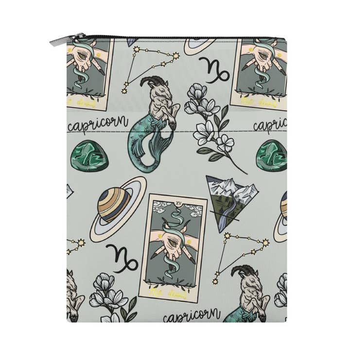 OhhhSoPeachy - Wholesale Book Cover - Capricorn Seamless Pattern Printed Fabric Custom Book Sleeve Book Cover Protector with Zipper and Front Pocket3