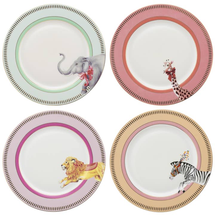 YE - Set of 4 plates 20cm Animal - Animal Magic for wholesale by Yvonne Ellen