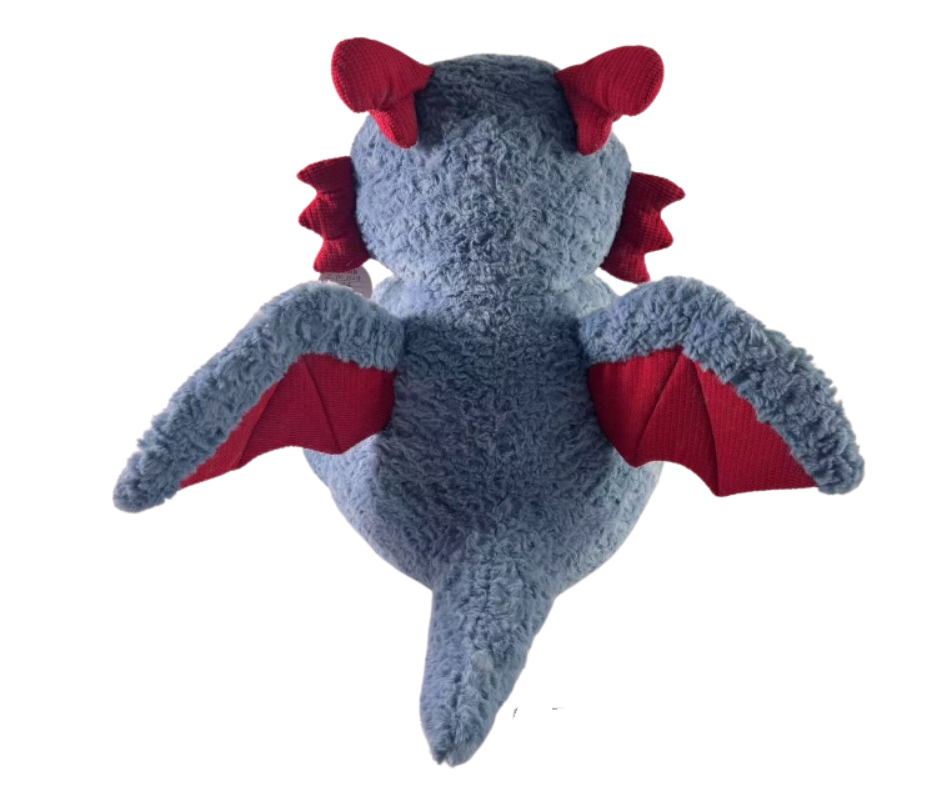 Mad Ally - Vente Peluche – enfant et bébé - Odin le Dragon 30 cm ; Bleu Rouge2