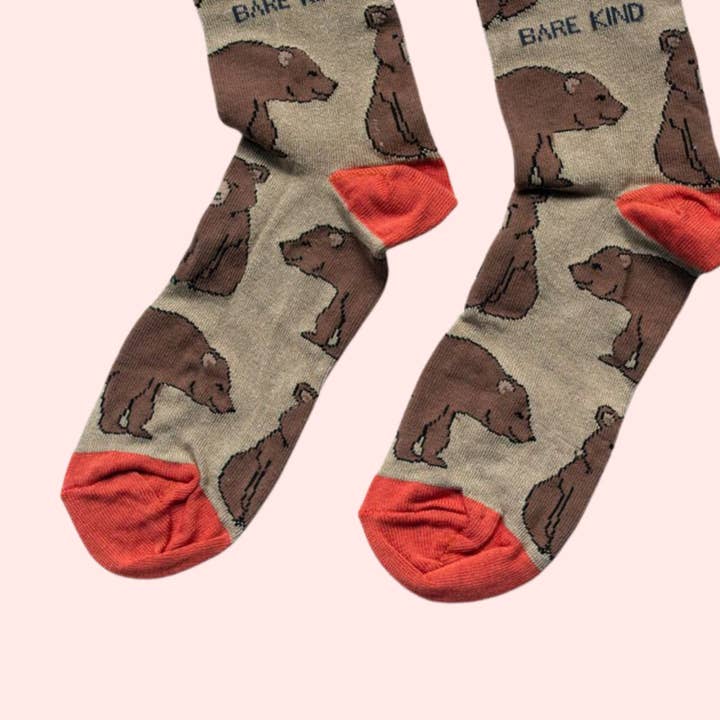 Bare Kind Socks - Vendita all'ingrosso Calzini - Unisex - Calzini Himalayan Bear | Calzini in bambù | Calzini marroni3