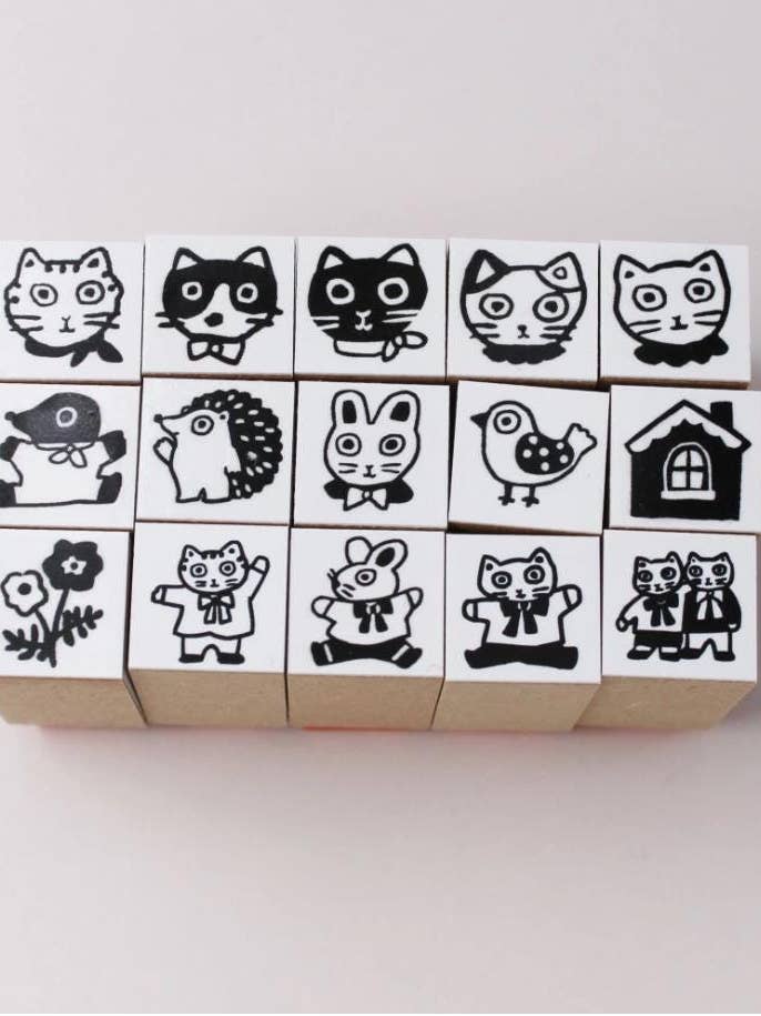 Mini Japanese Animal Rubber Stamp for Planners & Journals for wholesale by 「FUNJI」In Japan