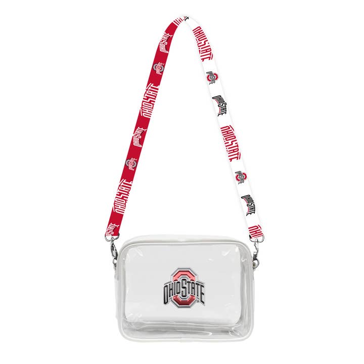 Little Earth Productions - Wholesale Crossbody Bag - Unisex - NCAA Ohio State Buckeyes Clear Fanny Fan Purse