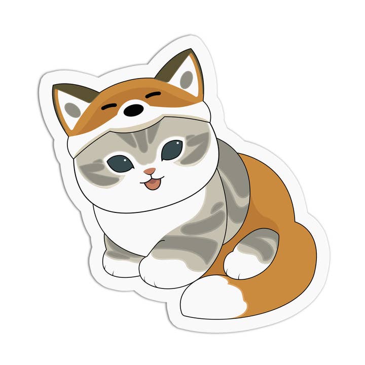 Autocollants texturés chat mignon chasseur cachette pour la vente par Girls Printing House