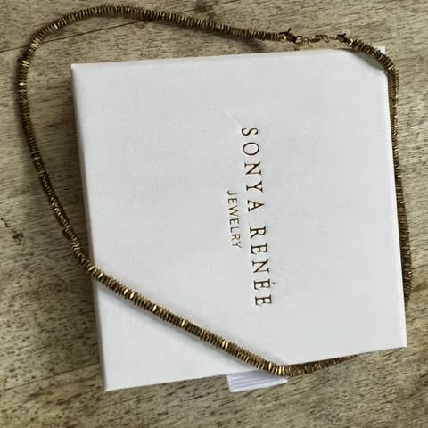 Sonya Renee Jewelry - Wholesale Beaded/Pearl Necklace - Tucker Bronzy Gold Copper Beaded Square Necklace4