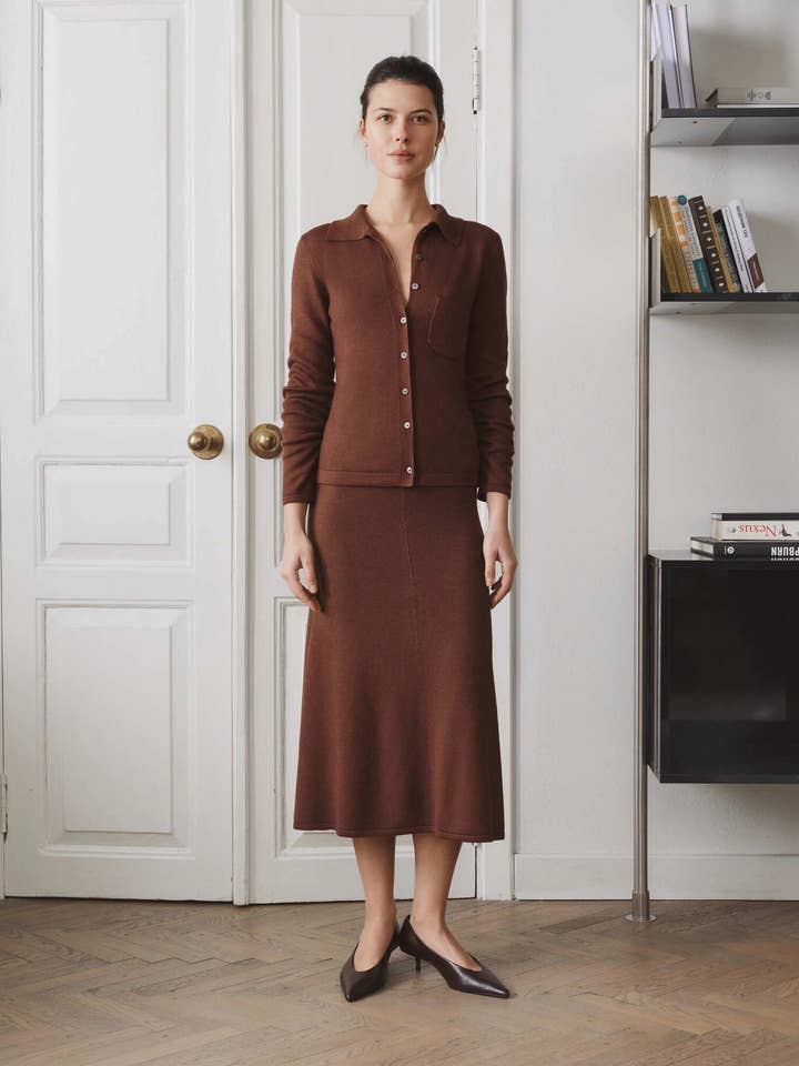 Jupe Maxi A-Line Valle avec Couture Accentuée pour la vente par Nenya Fashion Limited