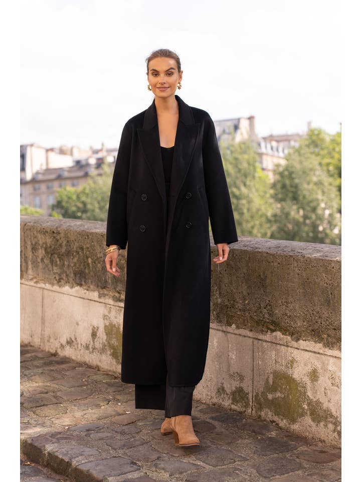 Attentif Paris - Wholesale Coat - Women's - Extra-long oversized hand-sewn wool blend coat18