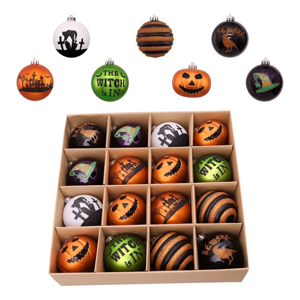 OrnamentallyYou - Wholesale Ornament Set - Halloween Ornament Round Ball 16 Piece Set1