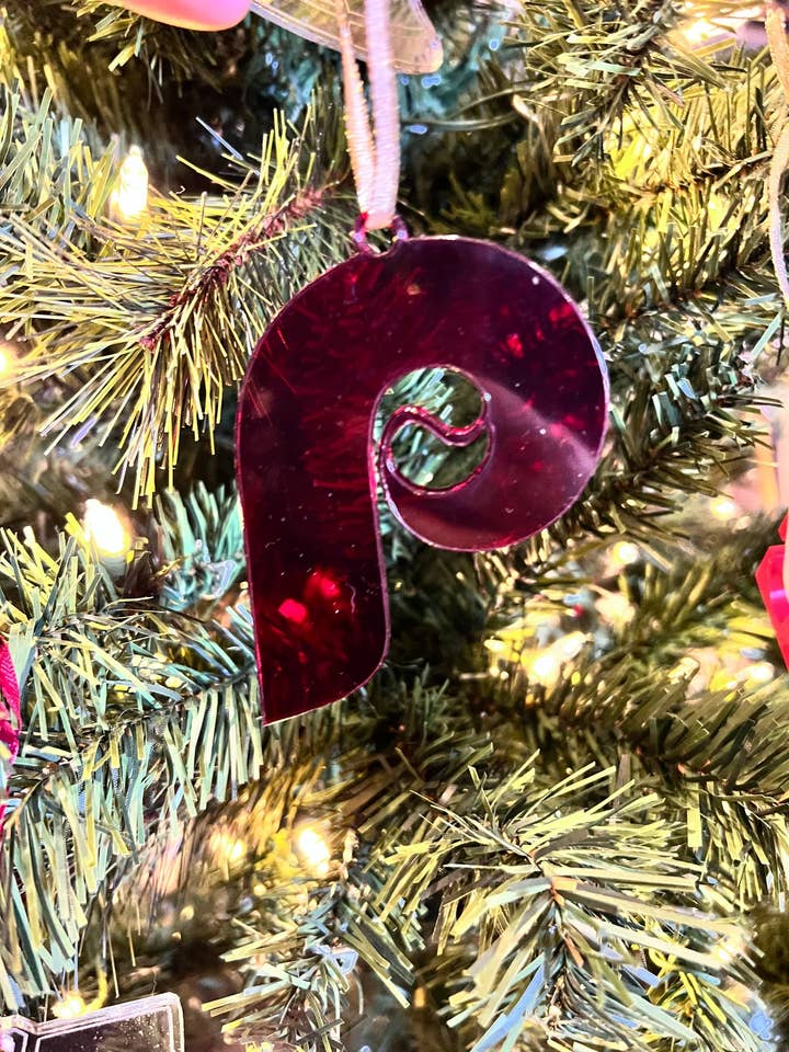 Phillies P Classic Ornament for wholesale by Rosewood Home