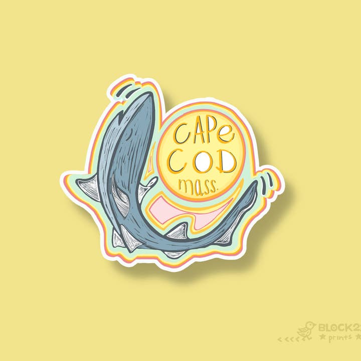 Block21Prints - Wholesale Sticker - Cape Cod Sand Shark Die-Cut Vinyl Sticker Weather Proof Decal